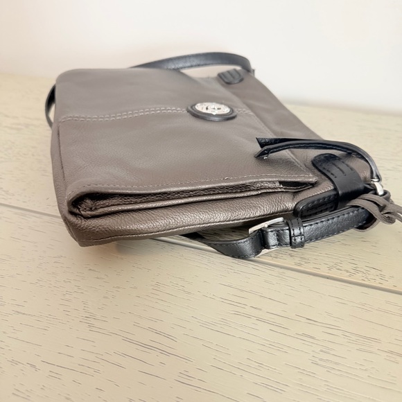 NWT Brighton Brown Taupe Brown Sullivan Expandable Crossbody Bag Purse Leather - Picture 7 of 8